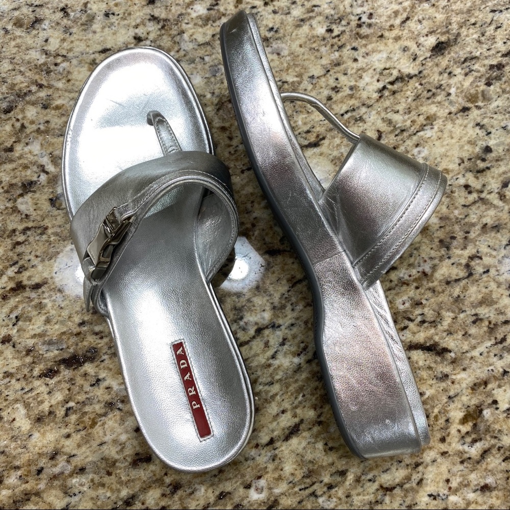 Prada Silver Women's Sandals - Picture 3 of 6